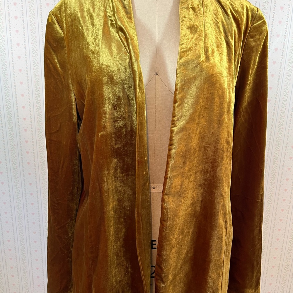 Gold velvet lined blazer
